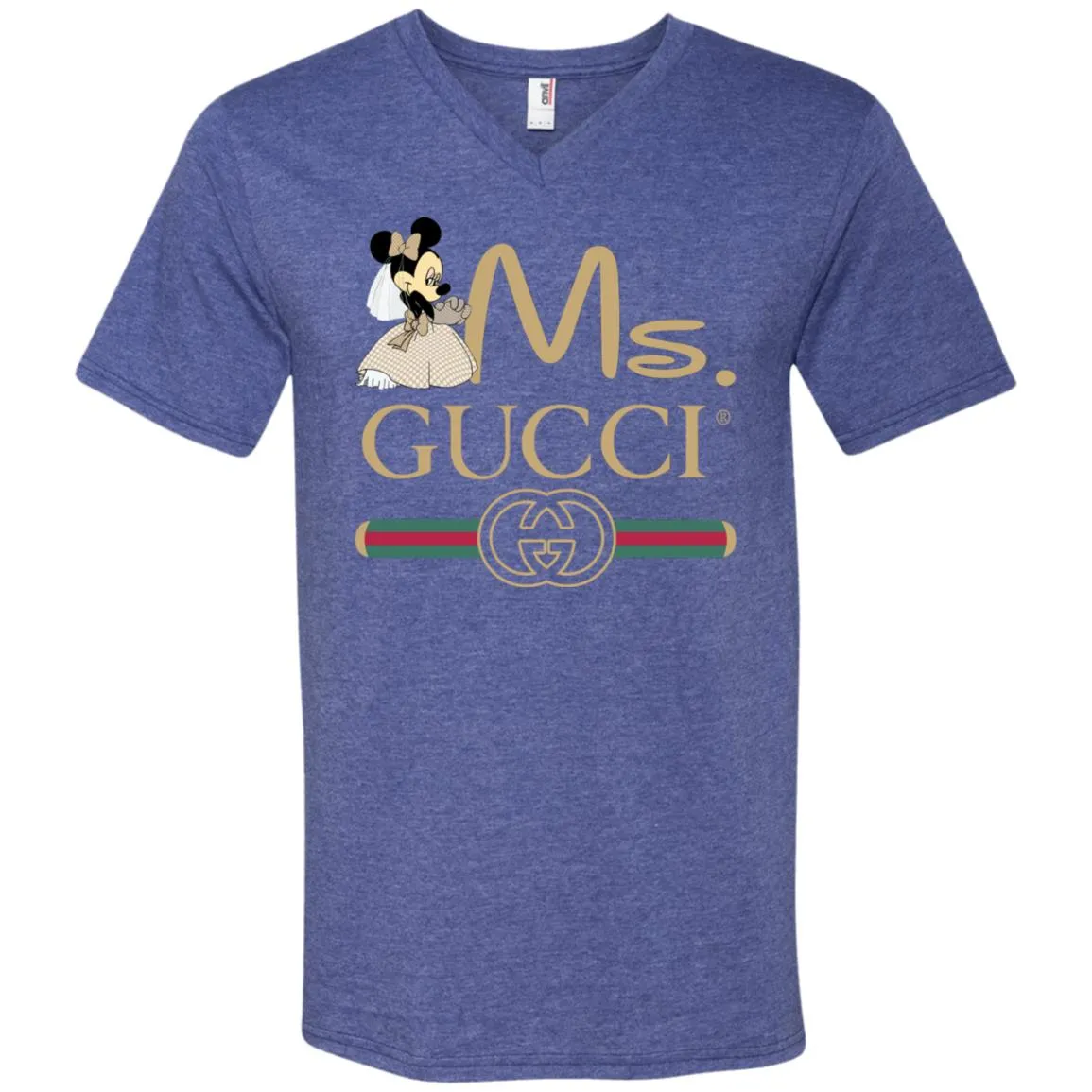 Ms Minnie Gucci Couple Disney Shirt Valentine's Day T-shirt Men V-Neck T-Shirt