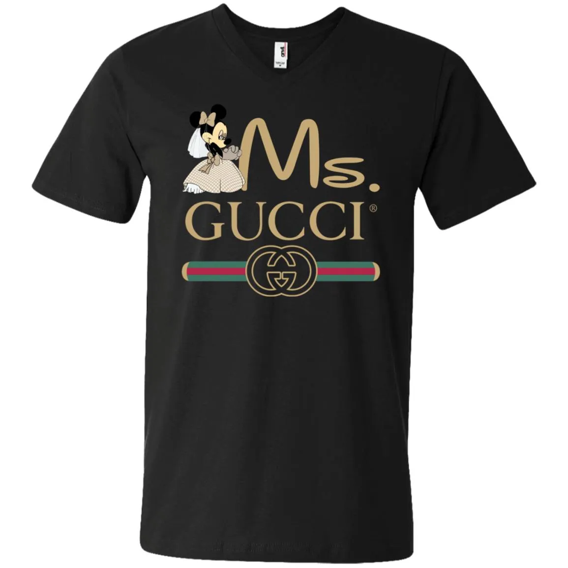 Ms Minnie Gucci Couple Disney Shirt Valentine's Day T-shirt Men V-Neck T-Shirt