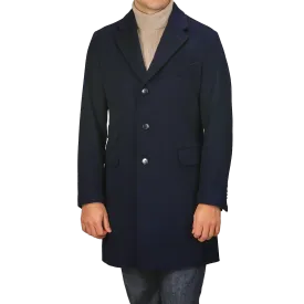 Navy Blue Loro Piana Wool Tailored Coat