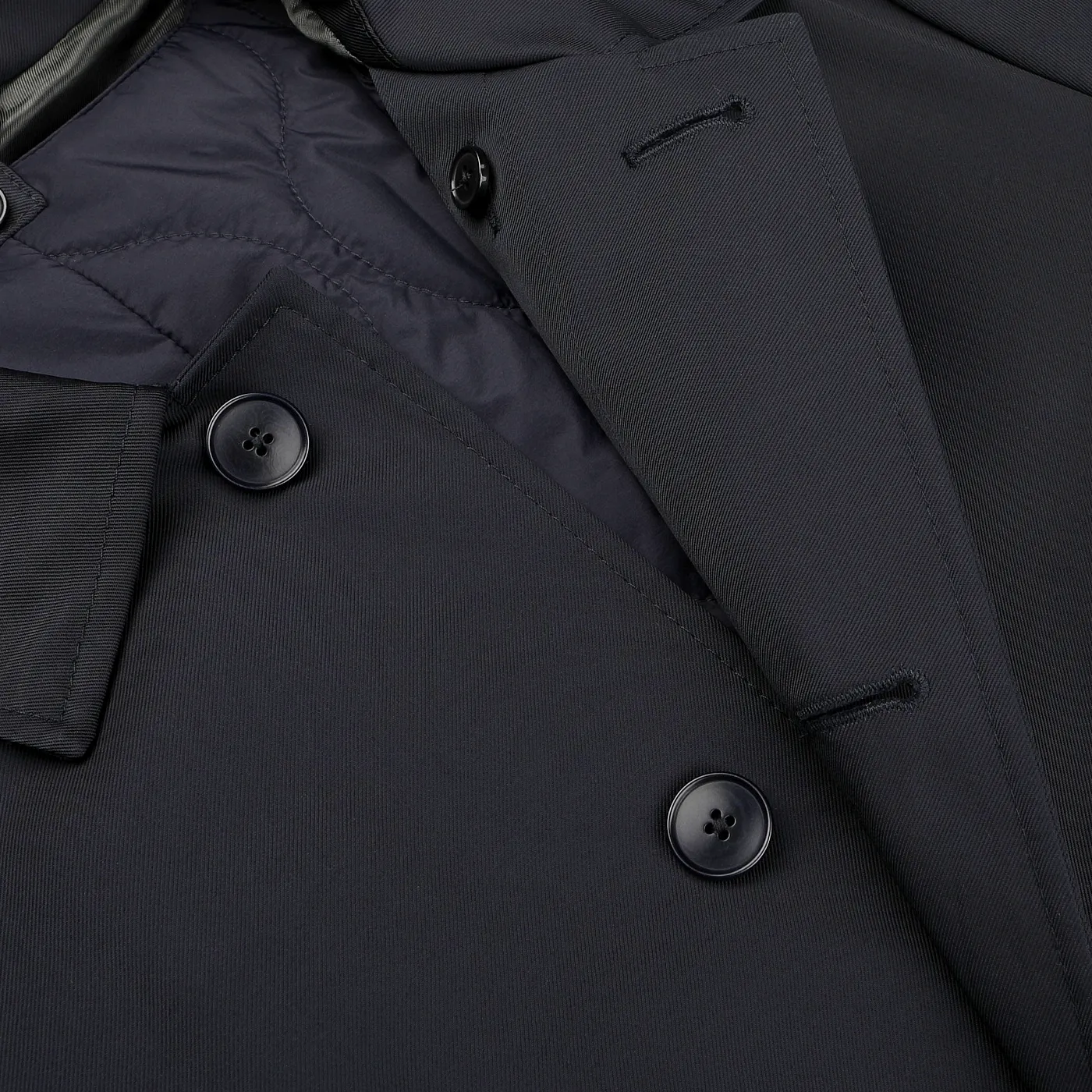 Navy Blue Nylon Thermore Padded Car Coat