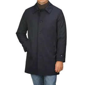 Navy Blue Nylon Thermore Padded Car Coat