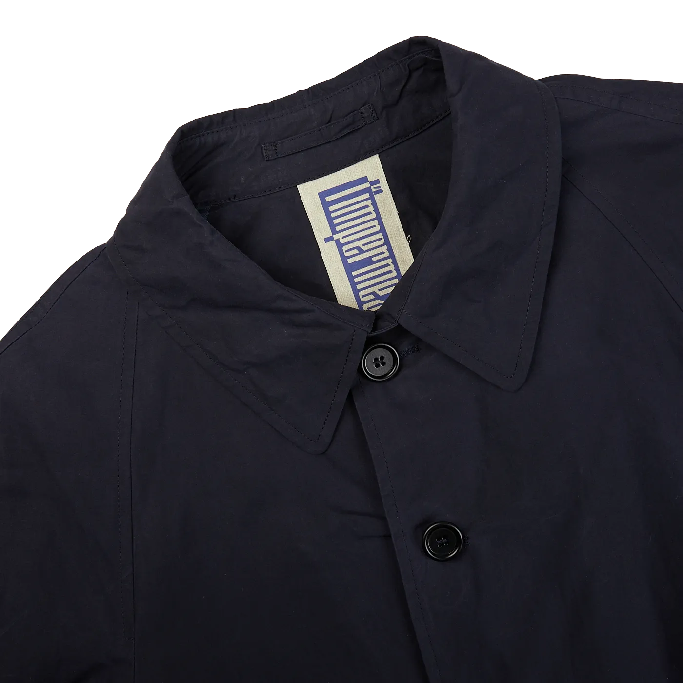 Navy Blue Waxed Cotton Kamikaze Trenchcoat