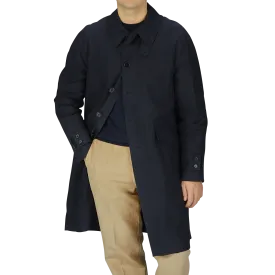 Navy Blue Waxed Cotton Kamikaze Trenchcoat