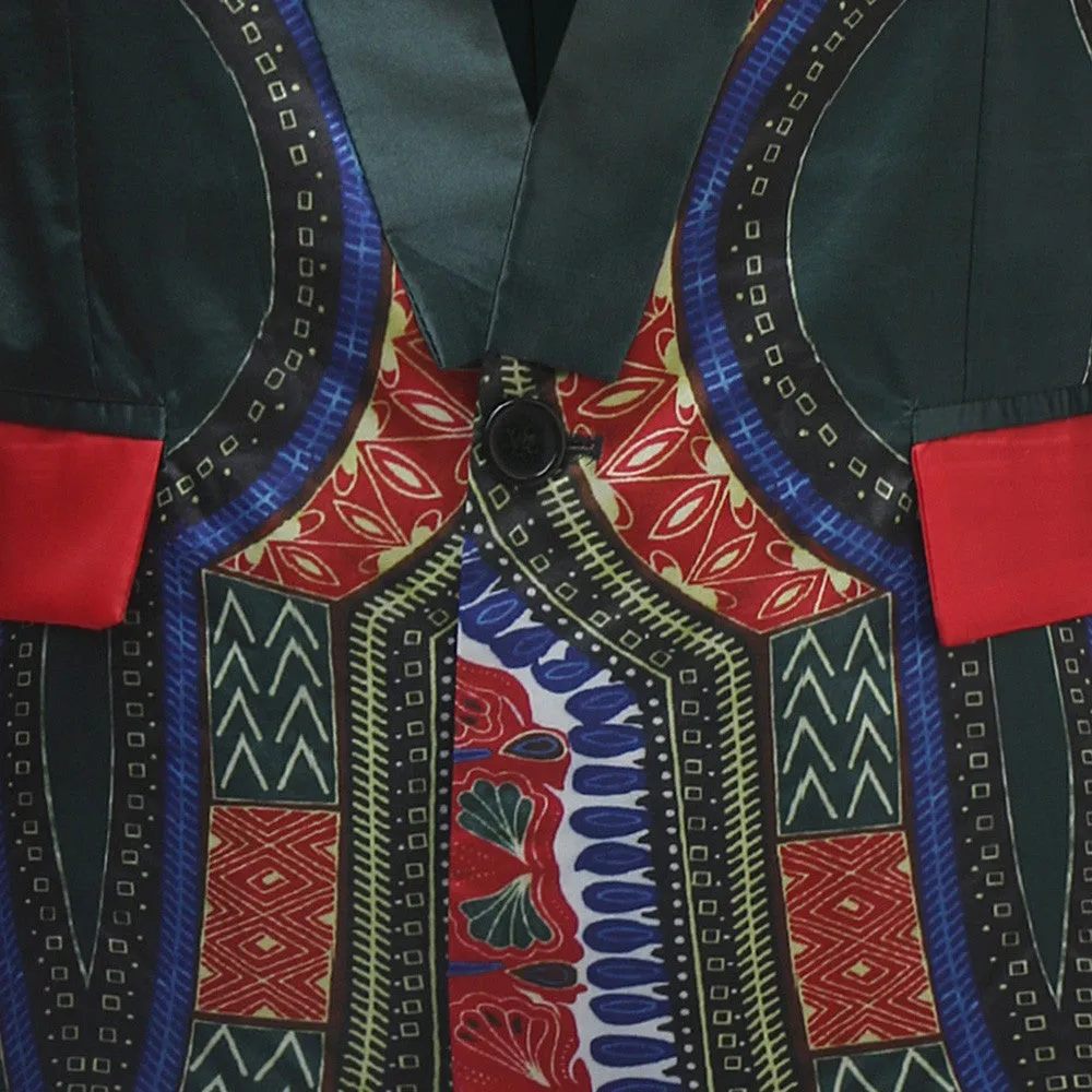 New Fashion Dashiki Cardigan Jacket Long Sleeve Printed Coat