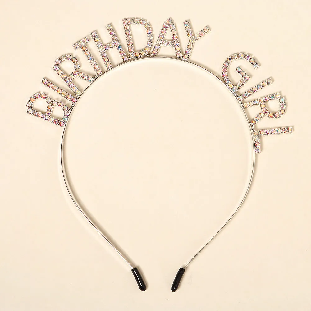 New headwear Xiaoxiang three-dimensional headband girls birthday party accessories alloy rhinestone letter headband