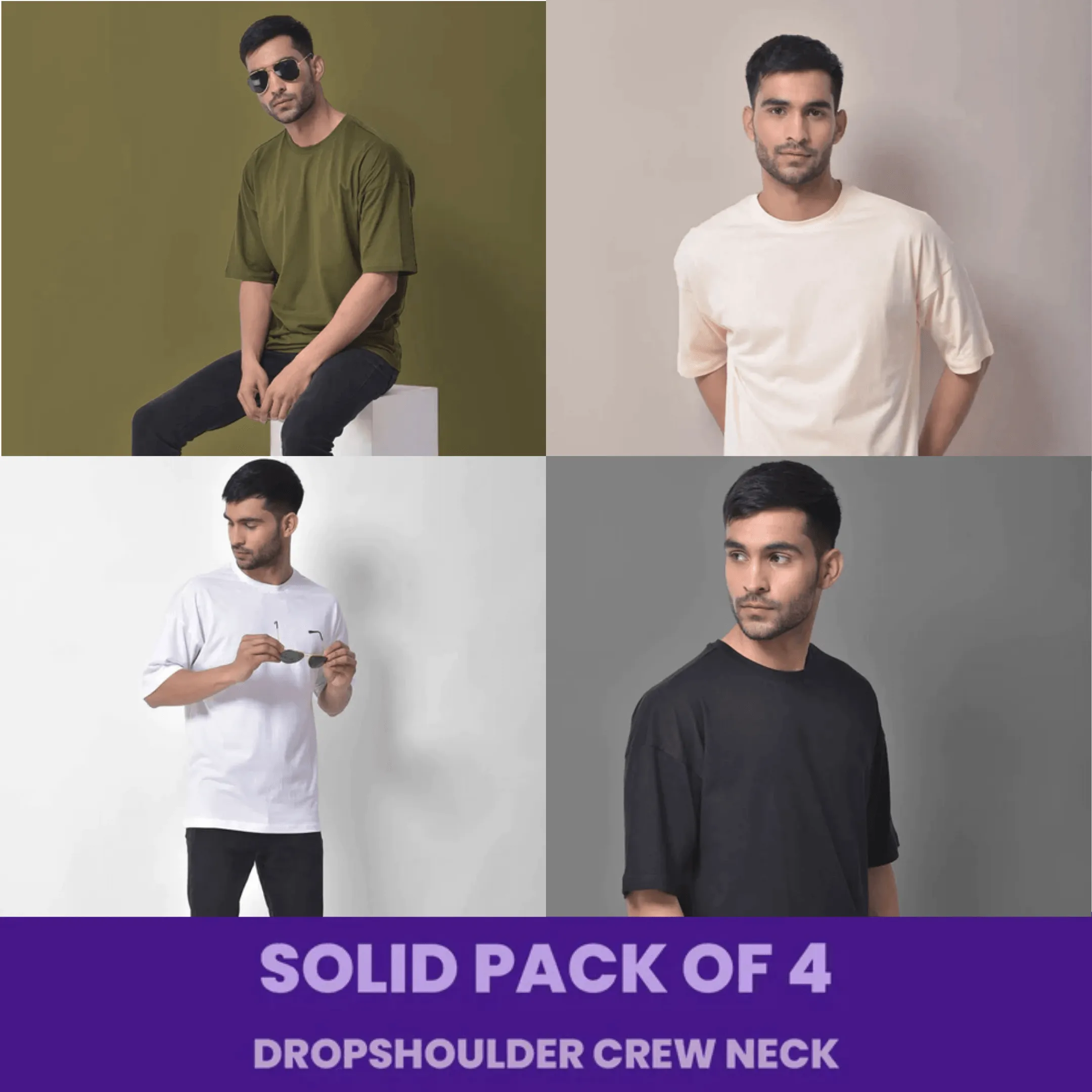 Pack of 4 Dropshoulder Tee