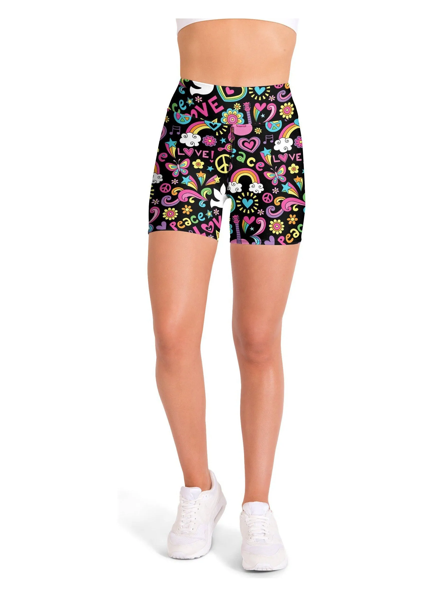 Peace and Love Yoga Shorts