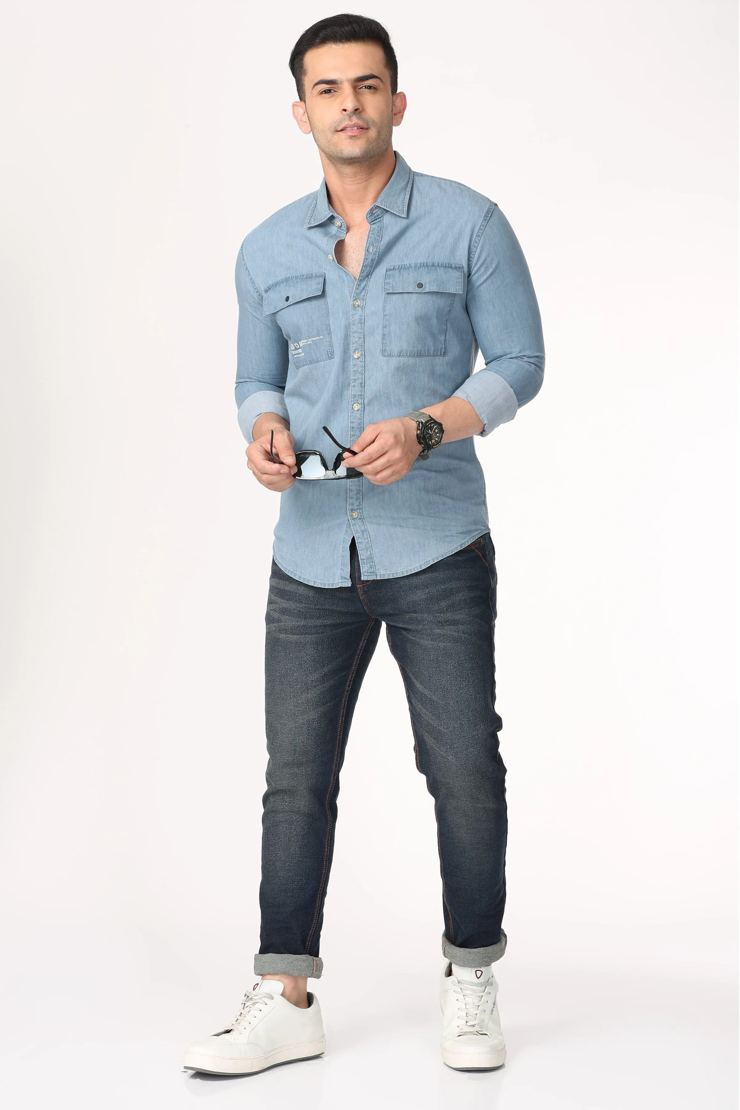 Pleasant Light Blue Denim Shirt