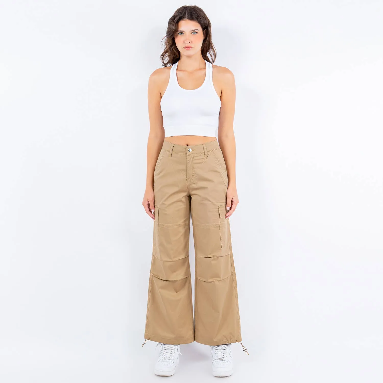 Plus Size High Waist Parachute Cargo Pants