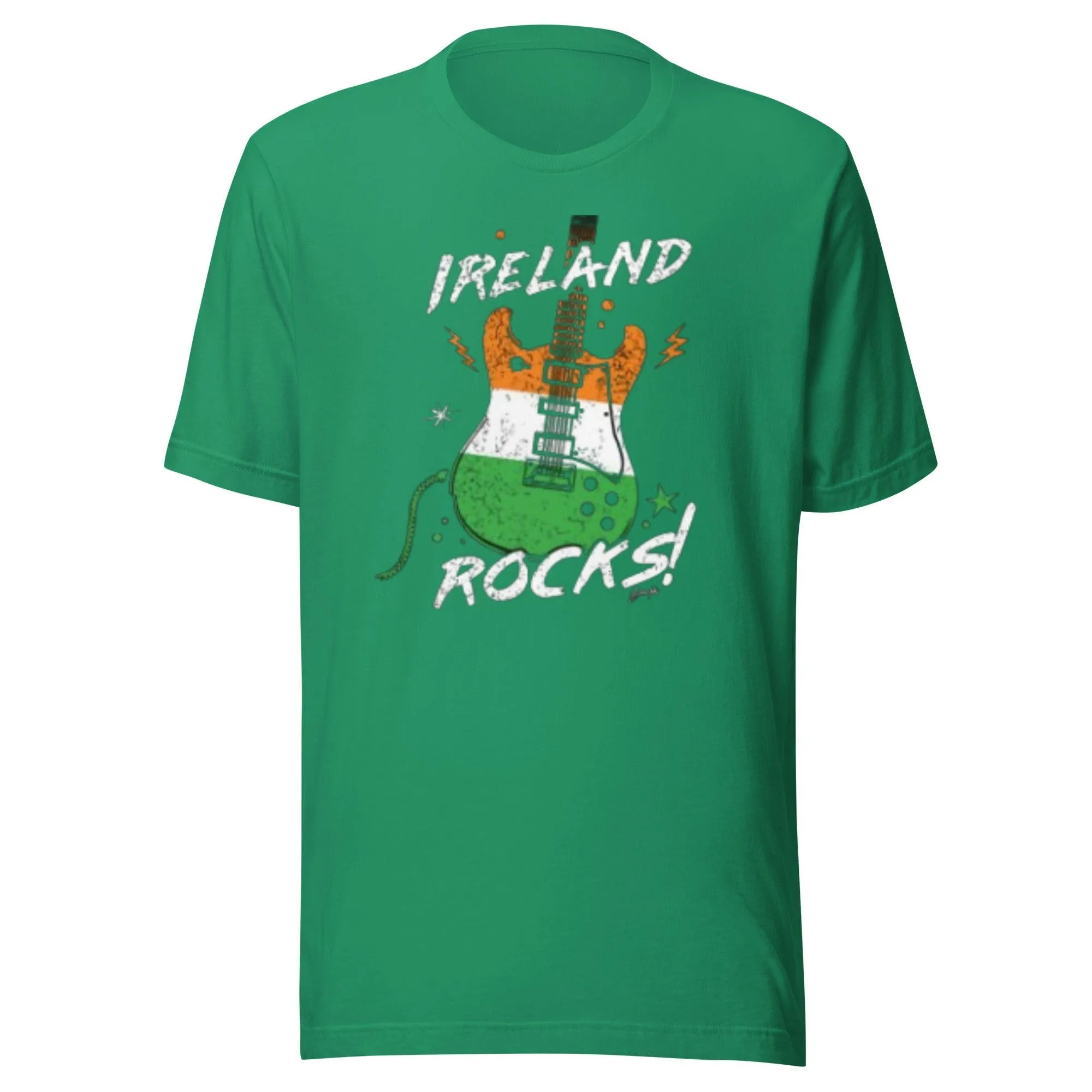 St. Patrick's Day T-shirt Ireland Rocks Short Sleeve DTG Printed Crew Neck Unisex Top