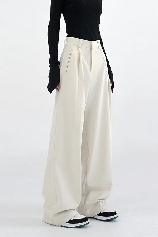 Straight Suit Pants & Loose Draped Wide-Leg Casual Design