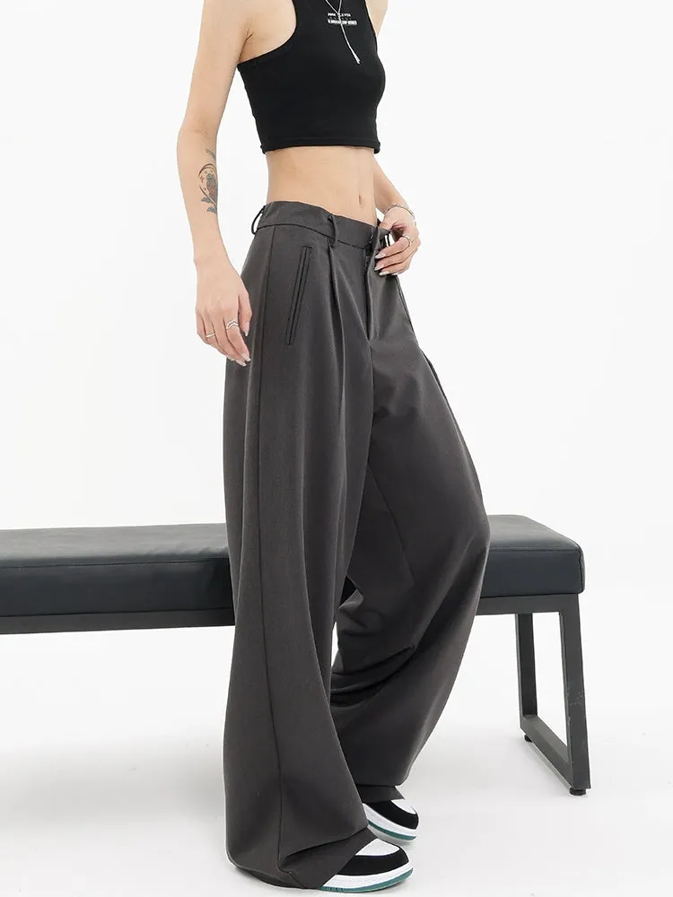 Straight Suit Pants & Loose Draped Wide-Leg Casual Design