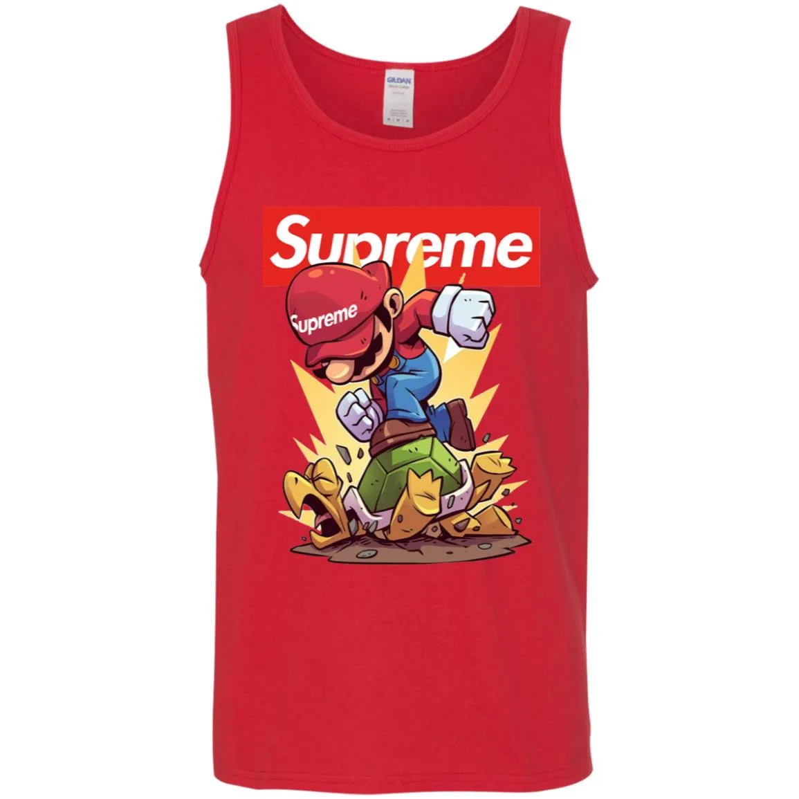 Supreme Mario Gaming T-shirt Men Cotton Tank