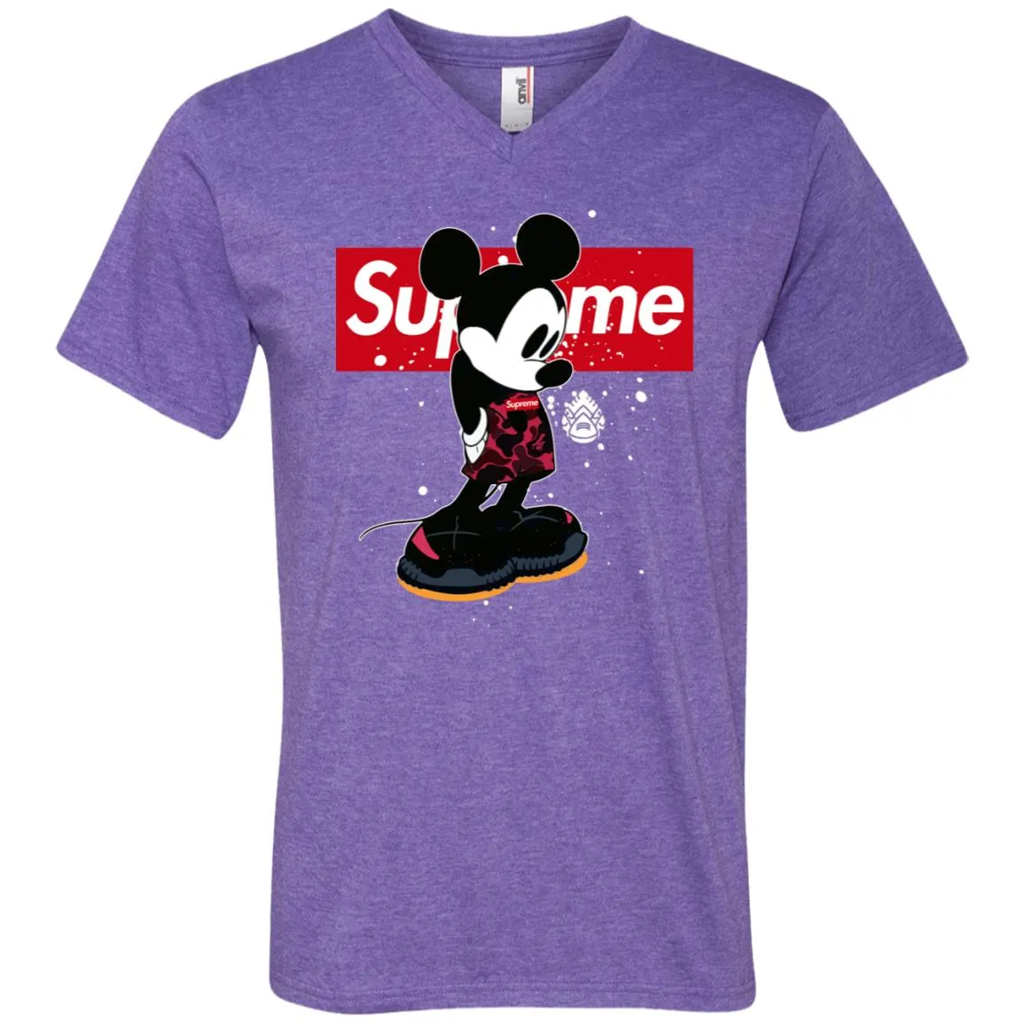 Supreme Mickey Babe Cute Love T-shirt Men V-Neck T-Shirt