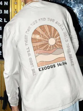 SXV 'Exodus 1414’ Printed Aesthetic Drop Shoulder Long sleeves Oversized Baggy T-shirt