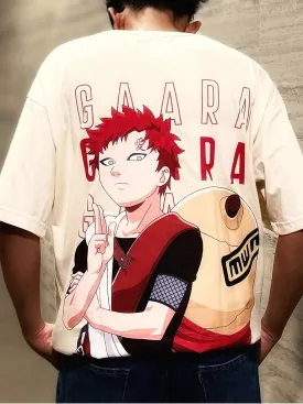 SXV  'GAARA’ ANIME Printed Cool Aesthetic Oversized Baggy T-shirt