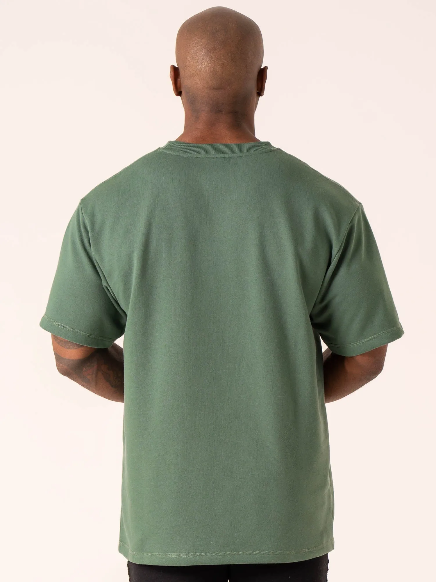 Throwback Oversized Fleece T-Shirt - Fern Green