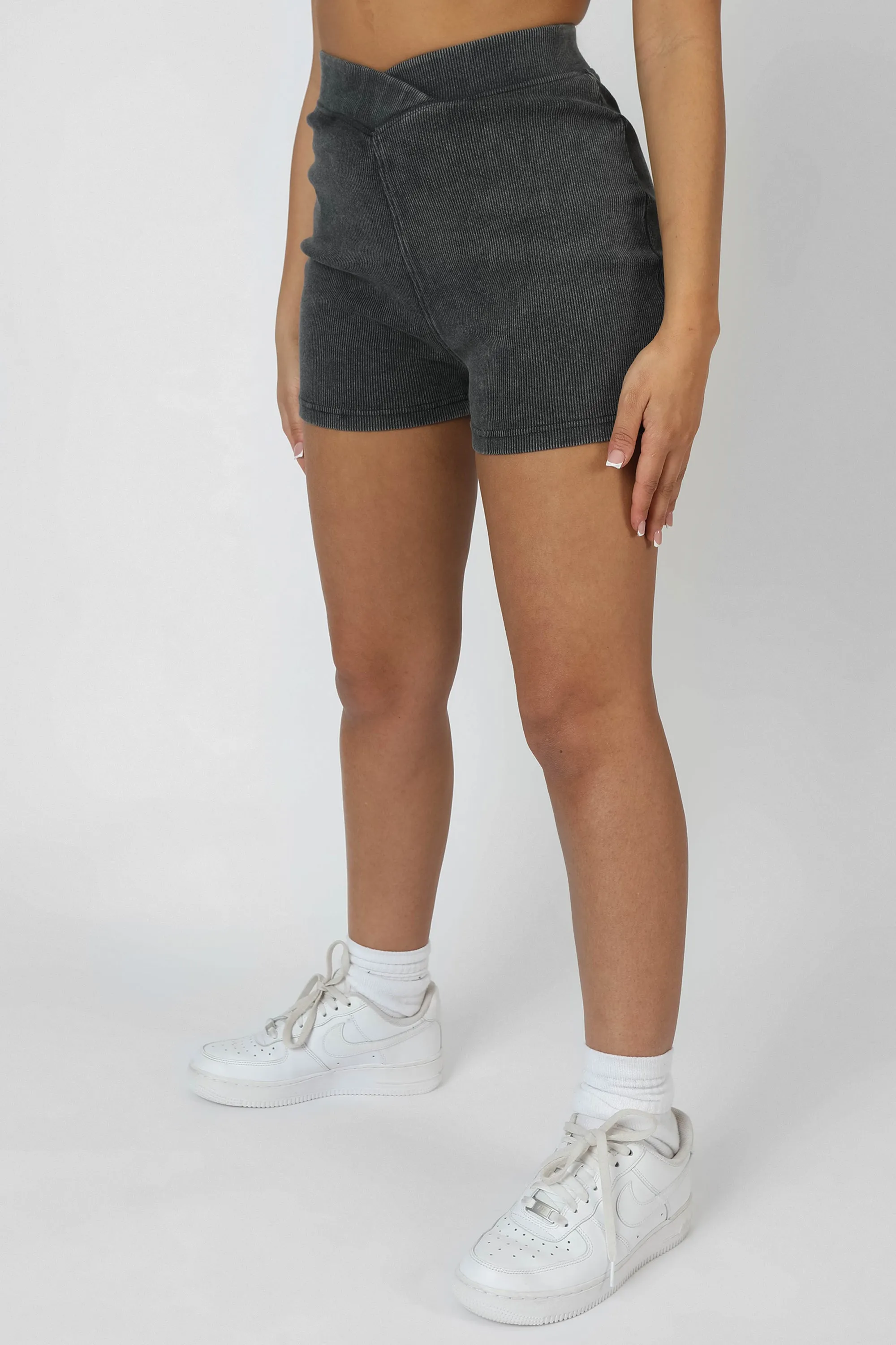 V Front Cycling Shorts Charcoal