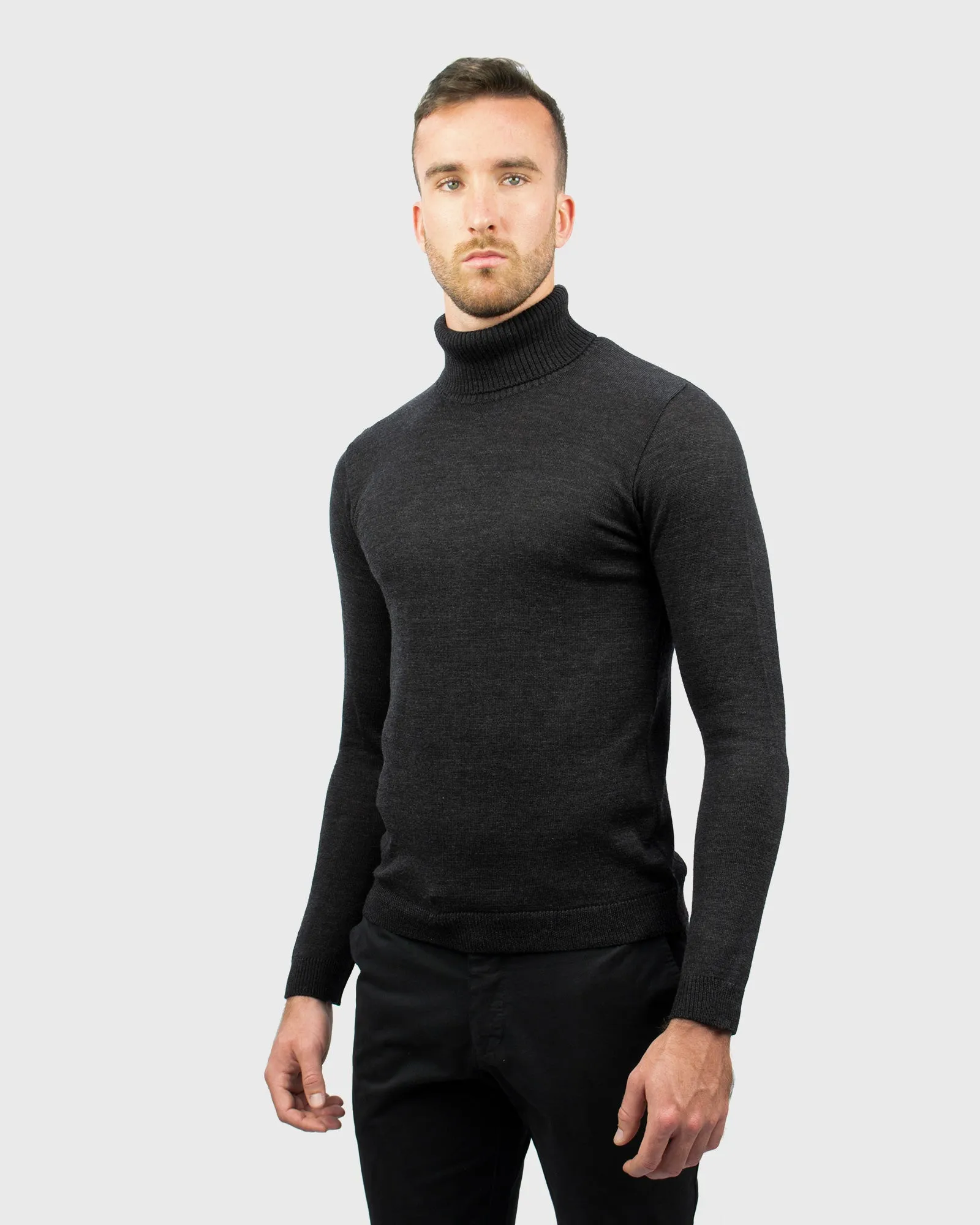 VINCENT & FRANKS W20193 CHARCOAL ROLL NECK / POLO NECK