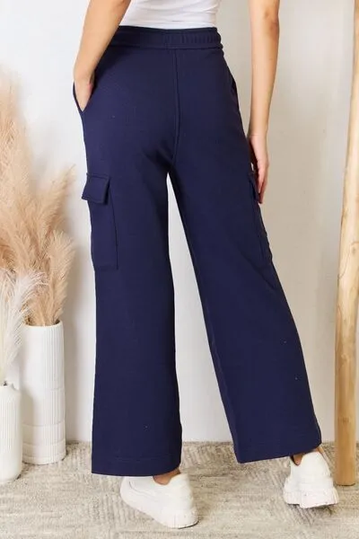 Women's RISEN Drawstring Relaxed Cargo Wide Leg Pants