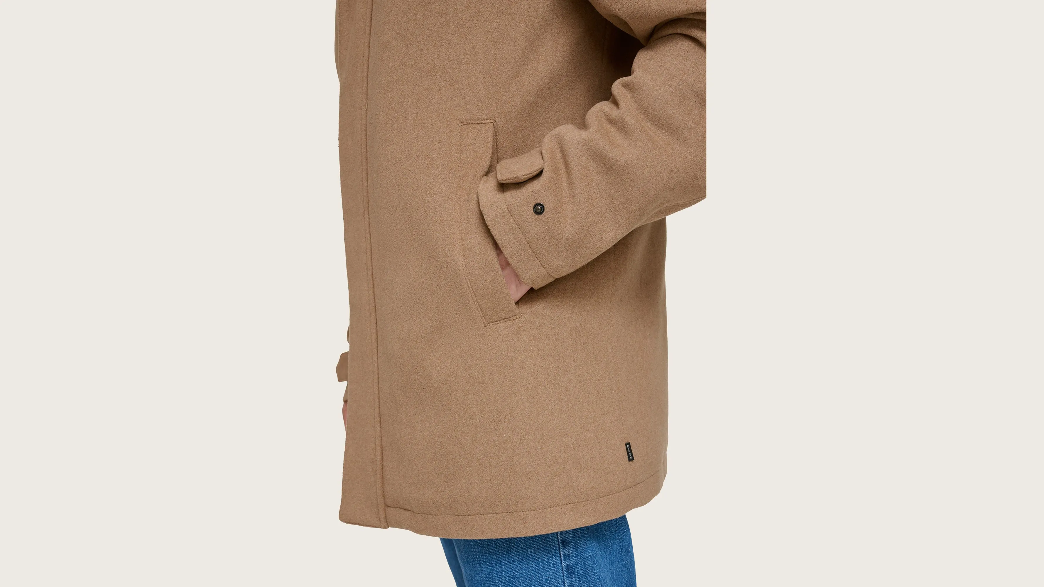 Wool Blend Walking Coat w/ Bib