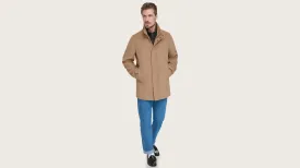 Wool Blend Walking Coat w/ Bib