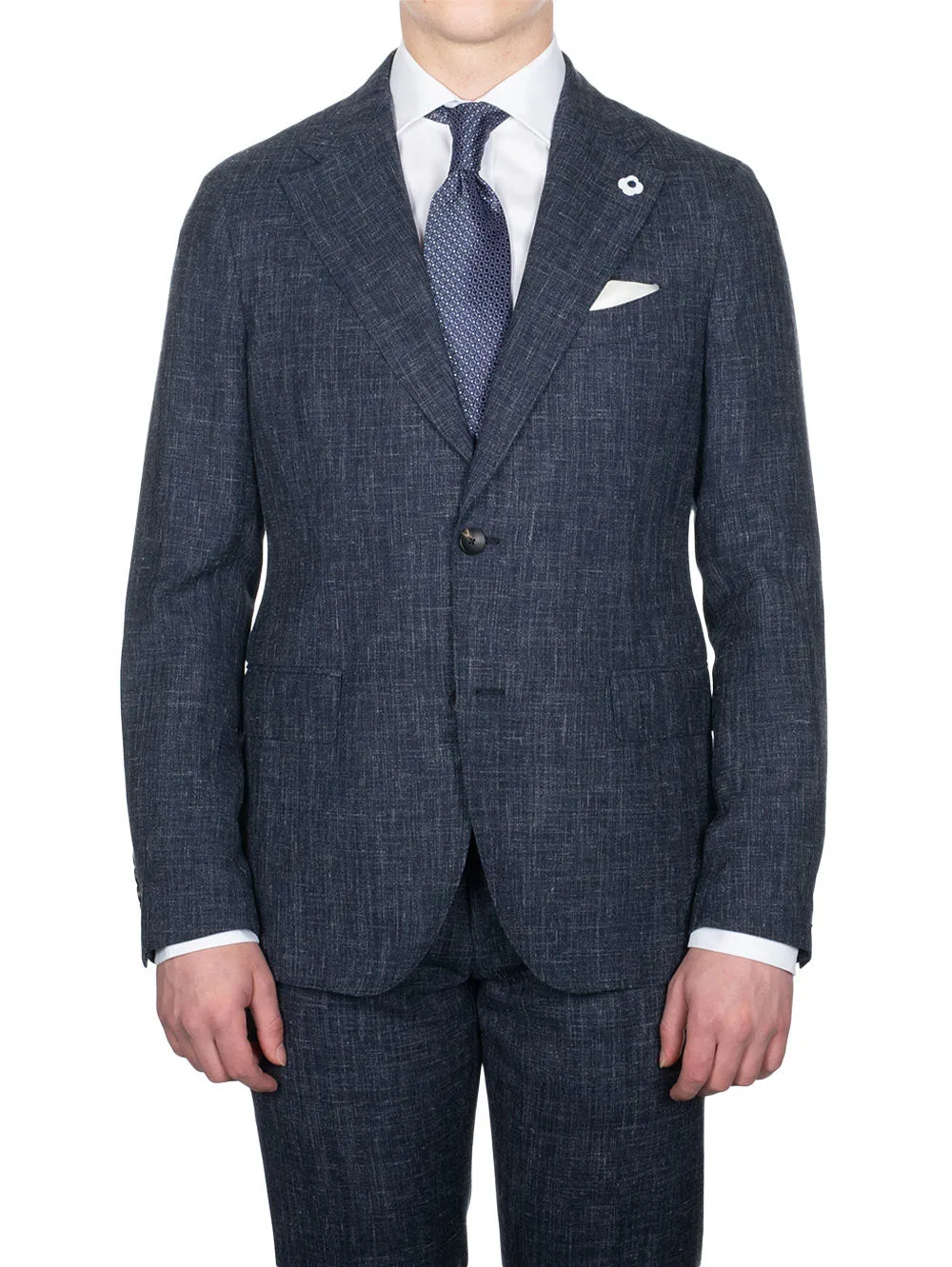 Wool Silk Linen Suit Navy