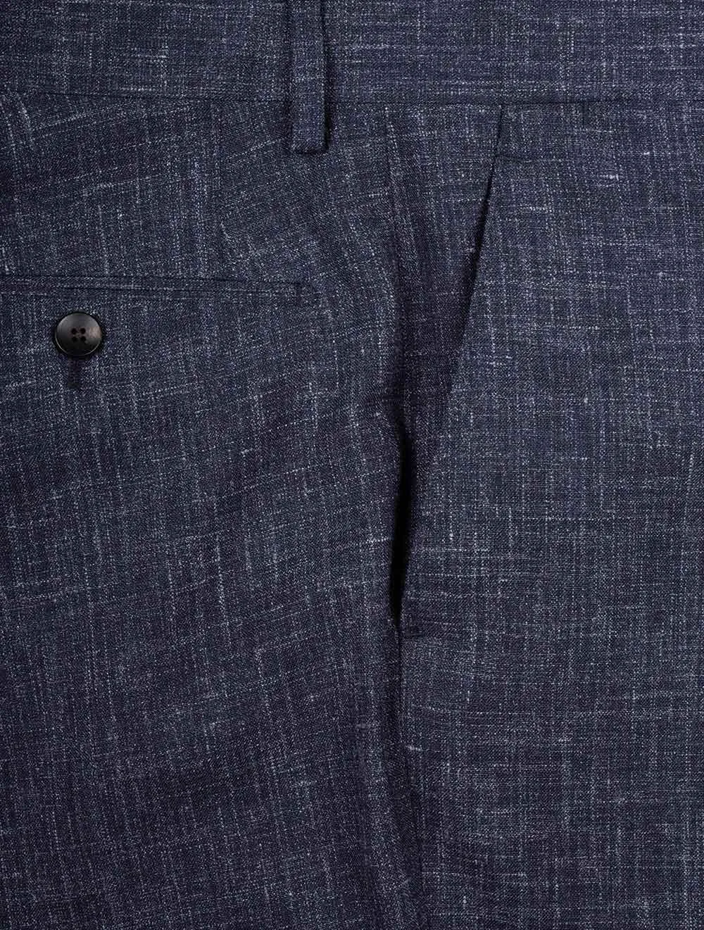 Wool Silk Linen Suit Navy